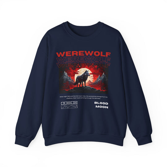 Blood Moon Werewolf Sweatshirt- Moonlit Mountain Lore