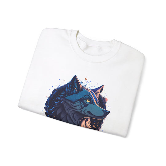 Lone Wolf Majesty Sweatshirt- Vibrant Wilderness