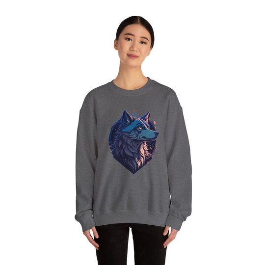 Lone Wolf Majesty Sweatshirt- Vibrant Wilderness