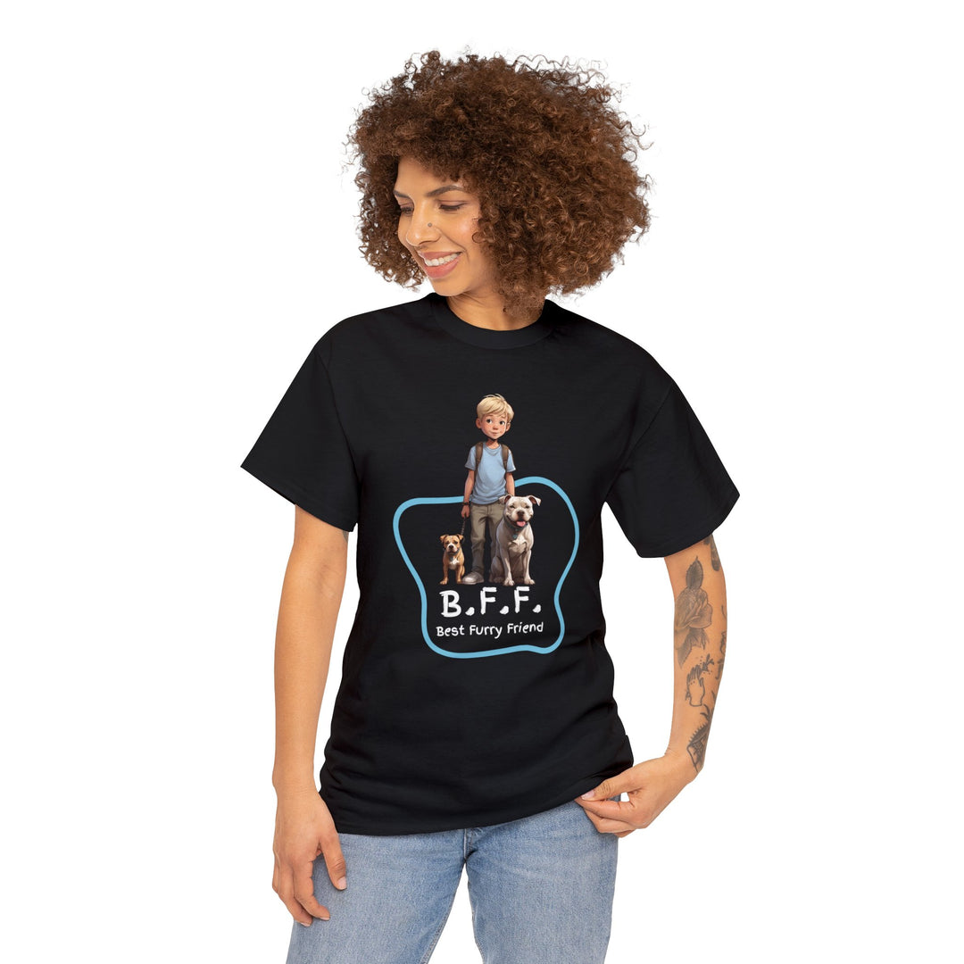 Best Furry Friend in City Lights Dog T-shirt -Bffs