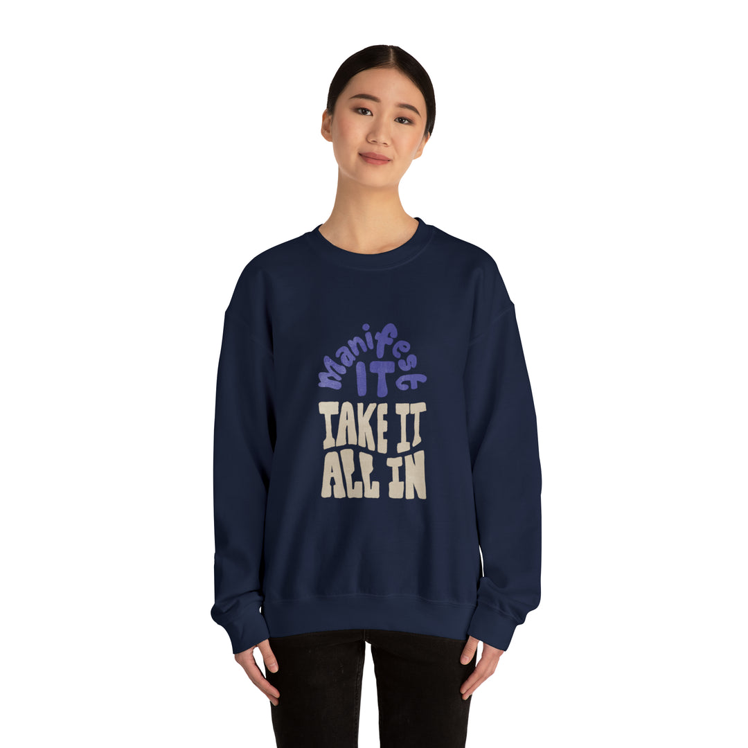 Manifest It Unisex Heavy Blend™ Crewneck Sweatshirt - Wave Fusions