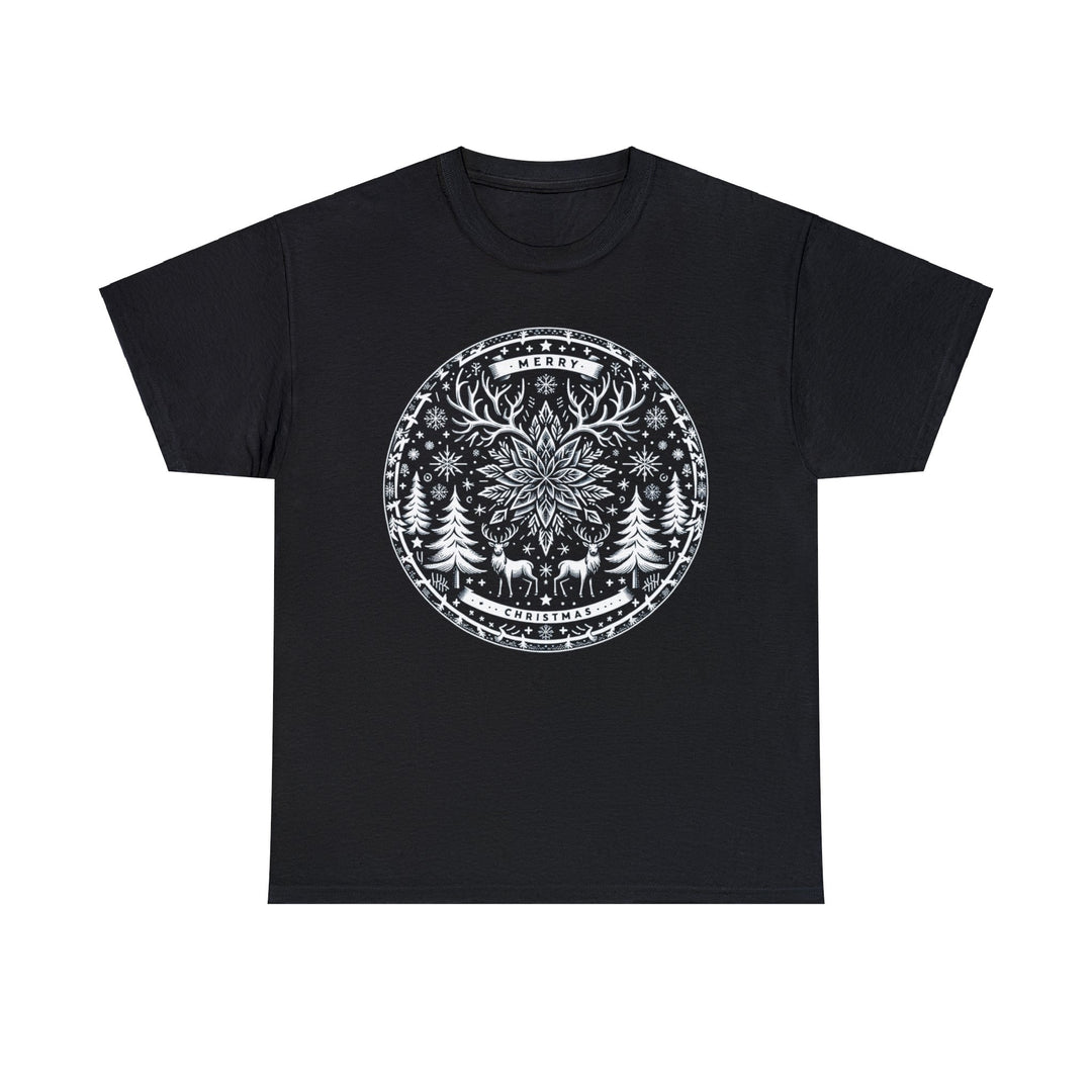 Snowflake Majesty Christmas Medallion Unisex T Shirt - Wave Fusions