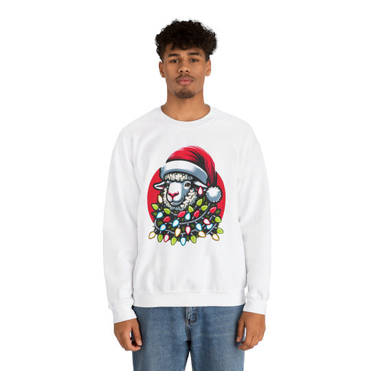 Sheep Christmas Lights Unisex Sweatshirt - Wave Fusions