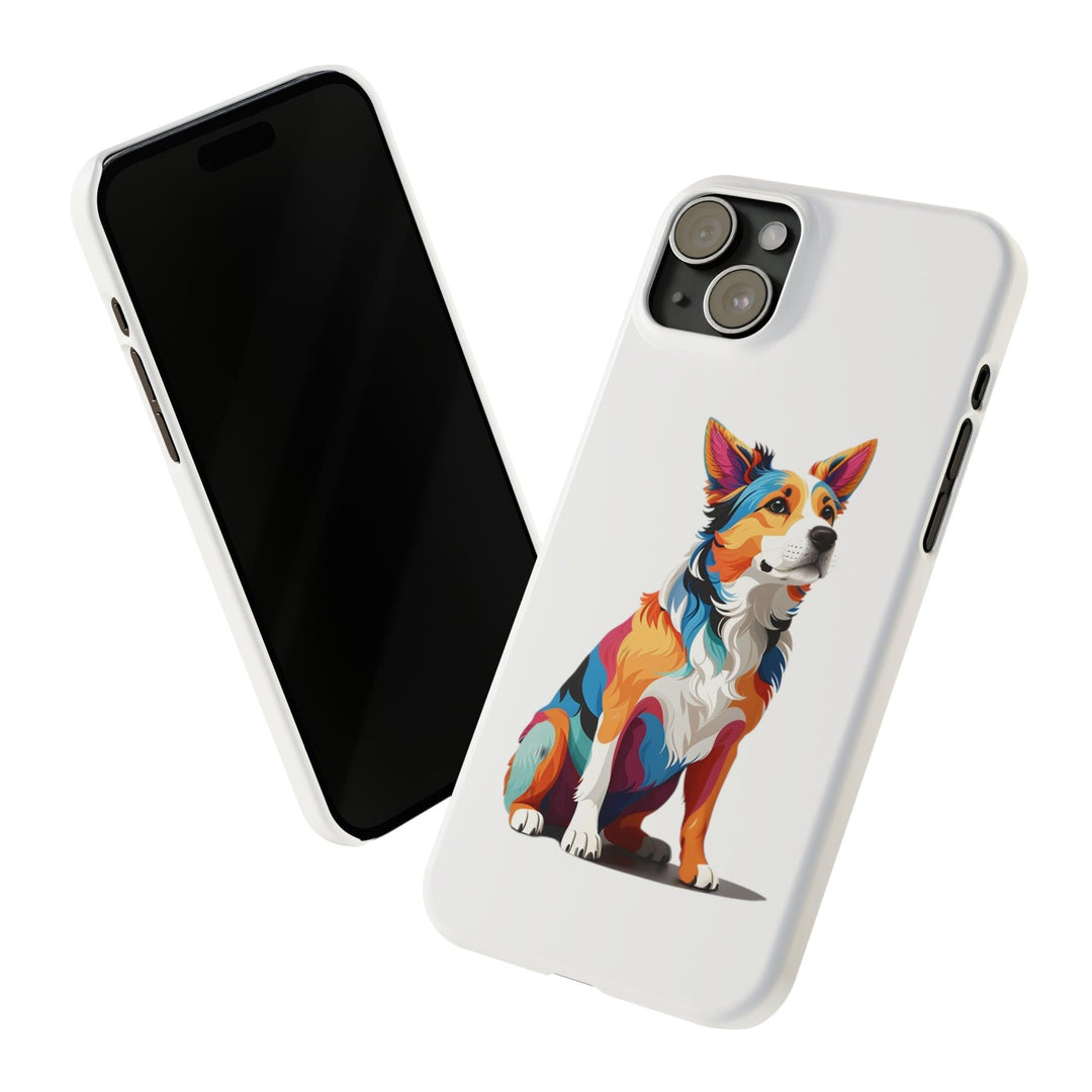 Sitting Dog Slim Phone Case - Wave Fusions