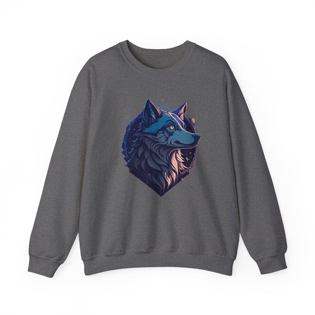 Lone Wolf Majesty Sweatshirt- Vibrant Wilderness