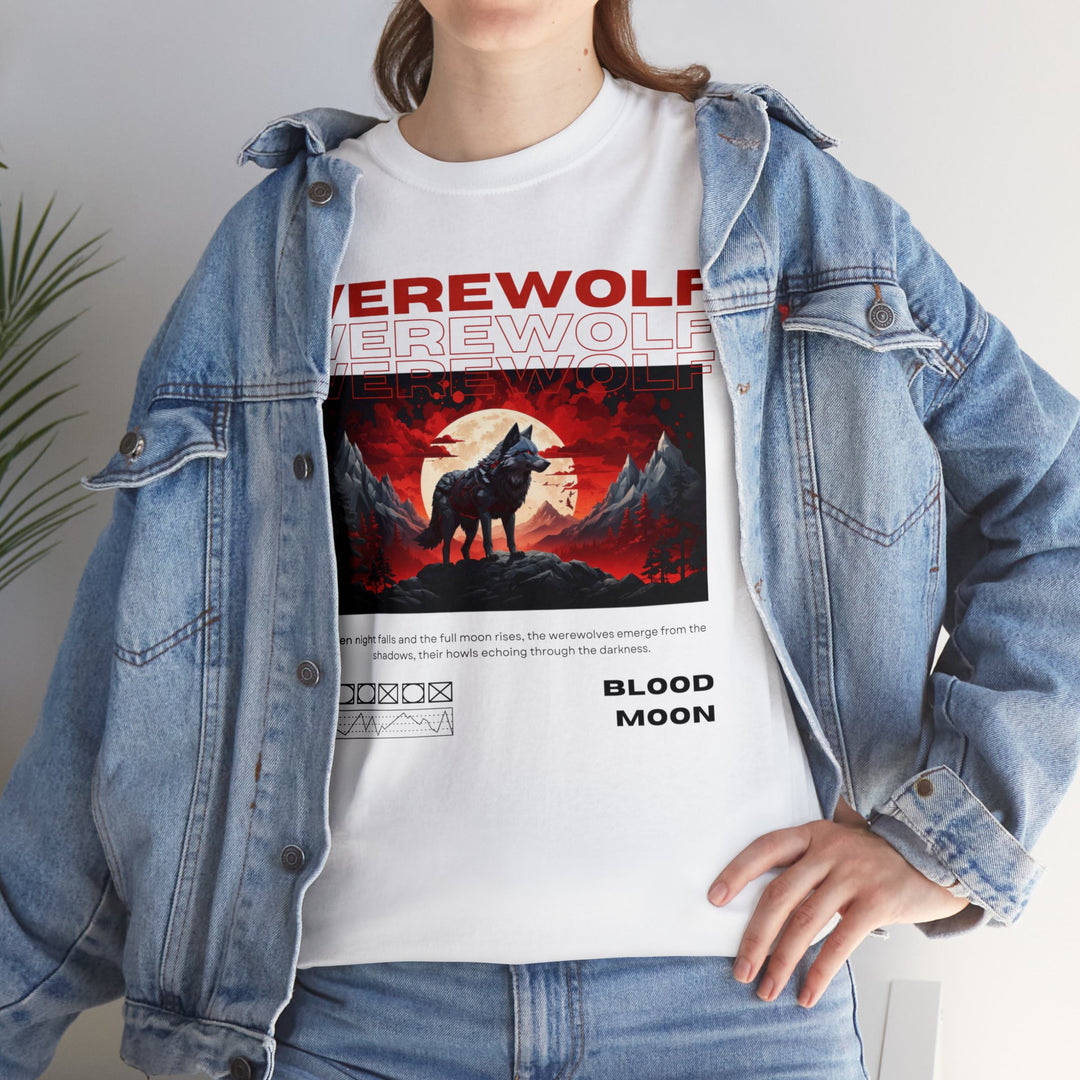 Blood Moon Werewolf T-Shirt - Moonlit Mountain Lore