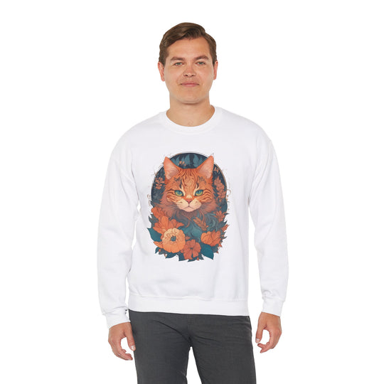 Garden Gaze Cat Petals and Paws Sweatshirt - Blooming Cat