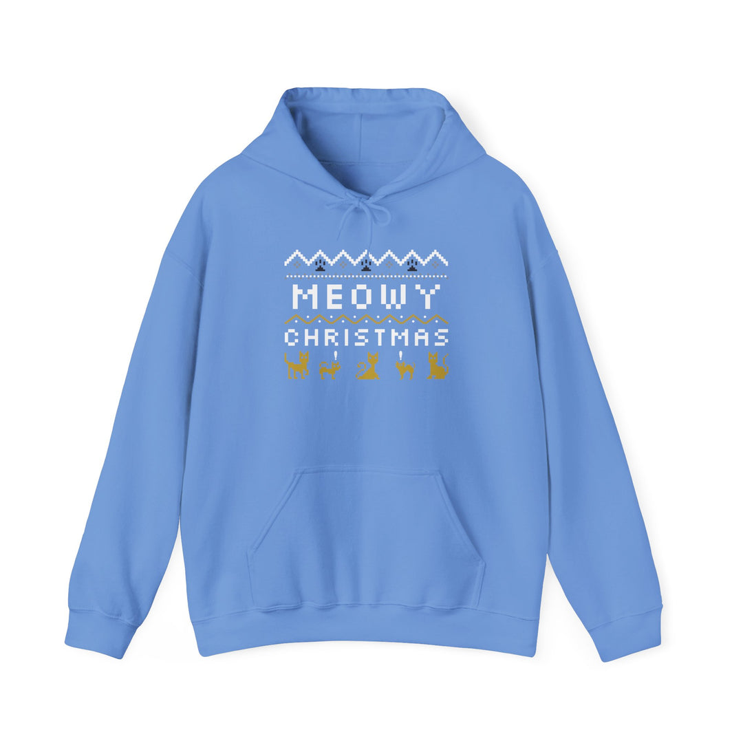 Meowy Christmas Pixel Cat Hoodie