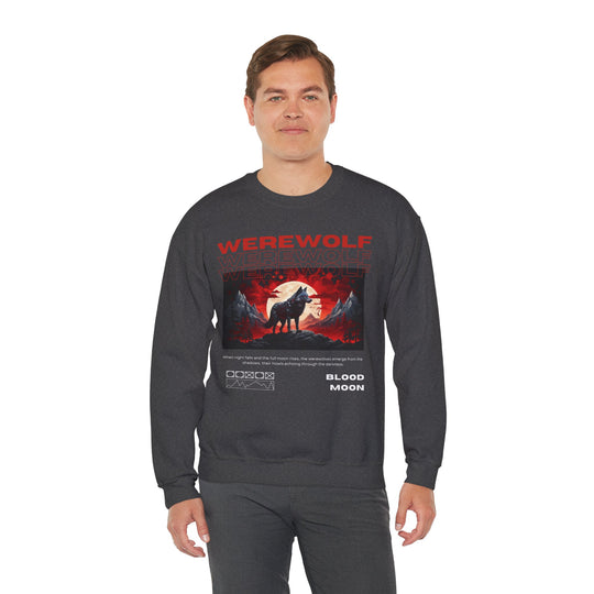 Blood Moon Werewolf Sweatshirt- Moonlit Mountain Lore