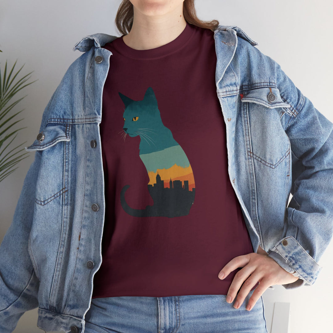 Cityscape Cat Hoodie T-shirt - Metropolitan Purr Line