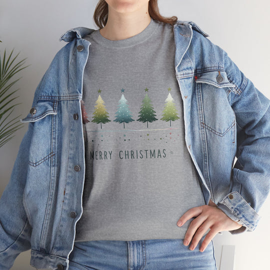 Pastel Forest Noel Christmas Trees Unisex T Shirt - Wave Fusions