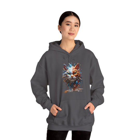 Marine Meow Aqua Purr Hoodie - Cat Splash