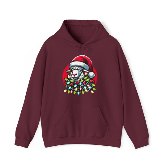 Sheep Christmas Lights Unisex Hoodie - Wave Fusions