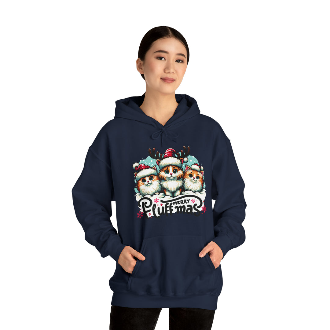 Merry Fluffmas Christmas Unisex Hoodie - Wave Fusions