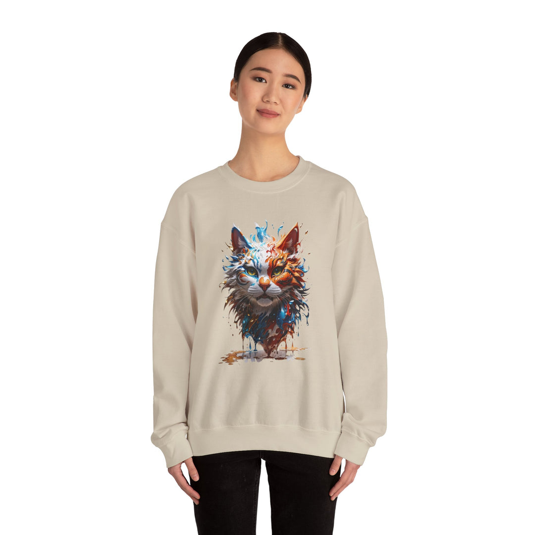 Marine Meow Aqua Purr Sweatshirt - Cat Splash