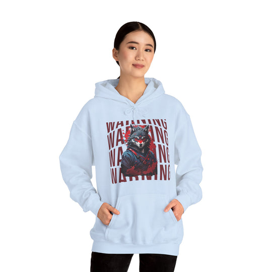 Warning! Warrior Wolf Hoodie - Majestic Wolf