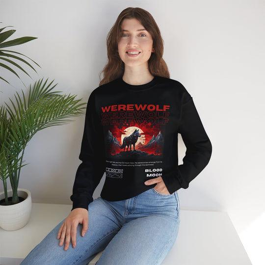 Blood Moon Werewolf Sweatshirt- Moonlit Mountain Lore