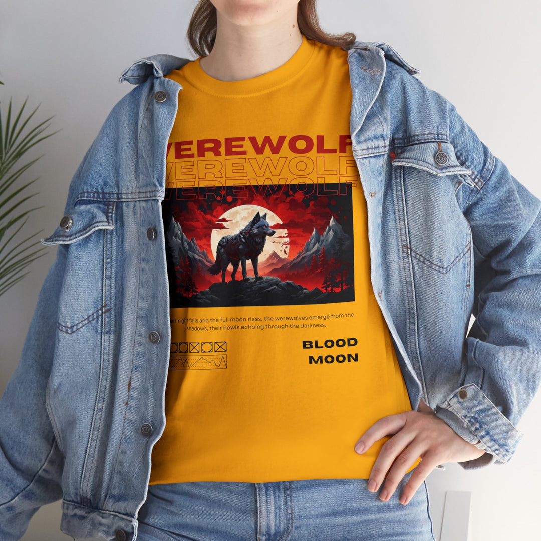 Blood Moon Werewolf T-Shirt - Moonlit Mountain Lore