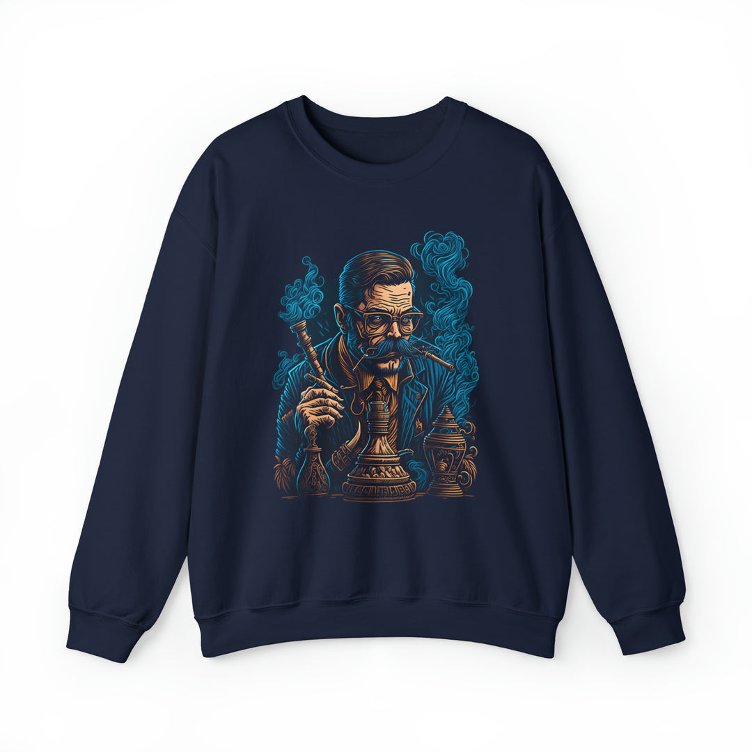 Smoking Man Unisex Heavy Blend Crewneck Sweatshirt - Wave Fusions