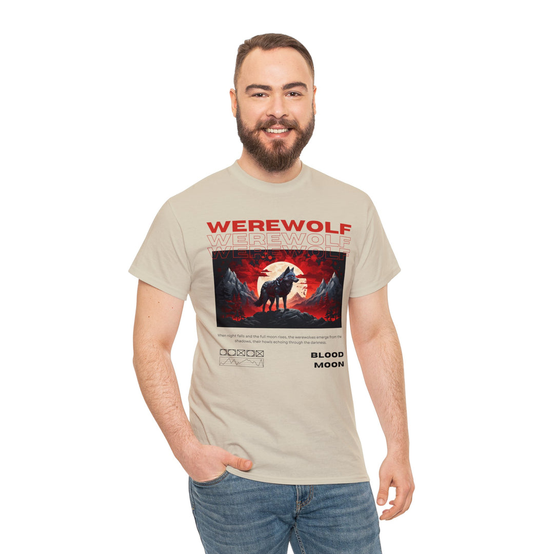 Blood Moon Werewolf T-Shirt - Moonlit Mountain Lore