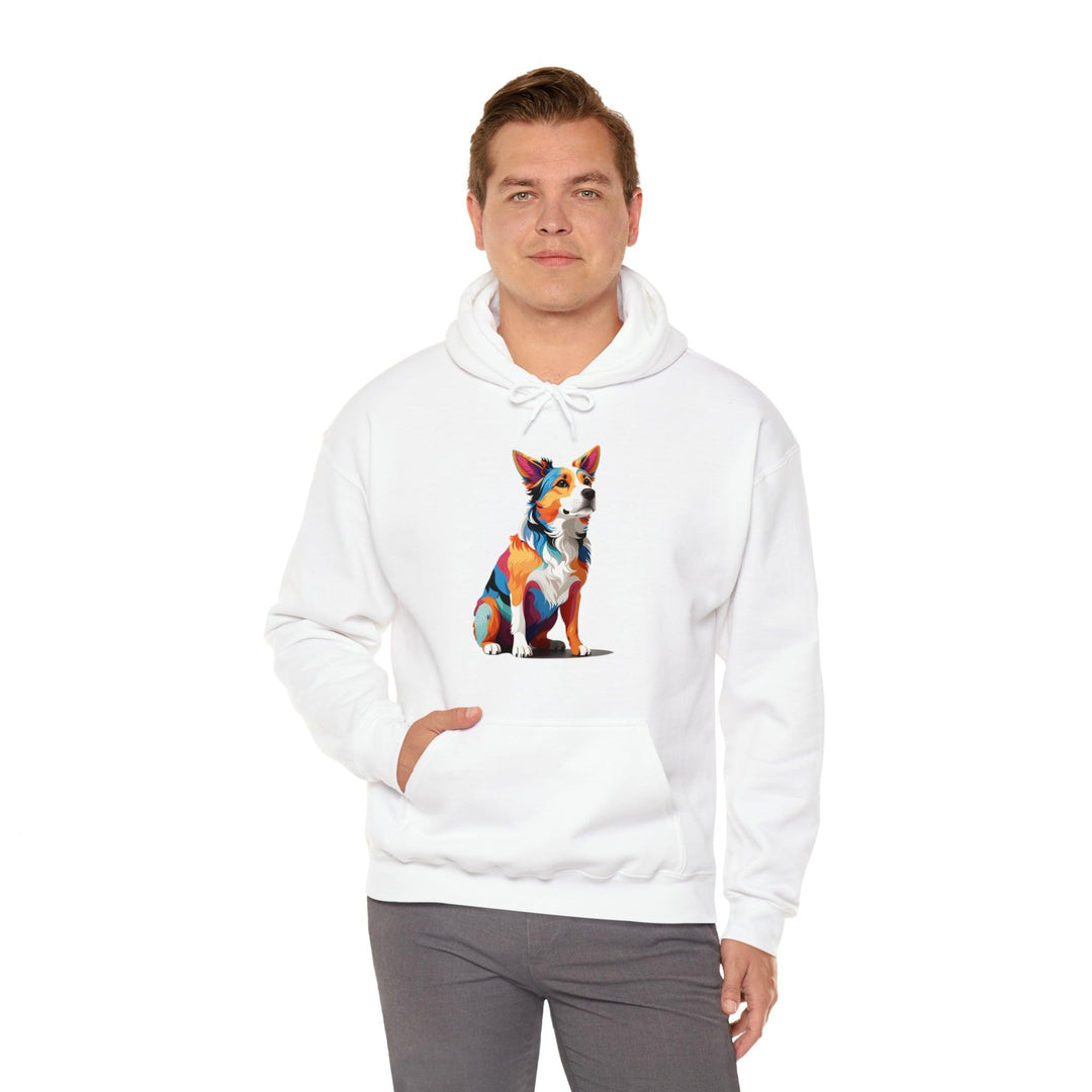 Sitting Dog Hooded Sweatshirt - Wave Fusions