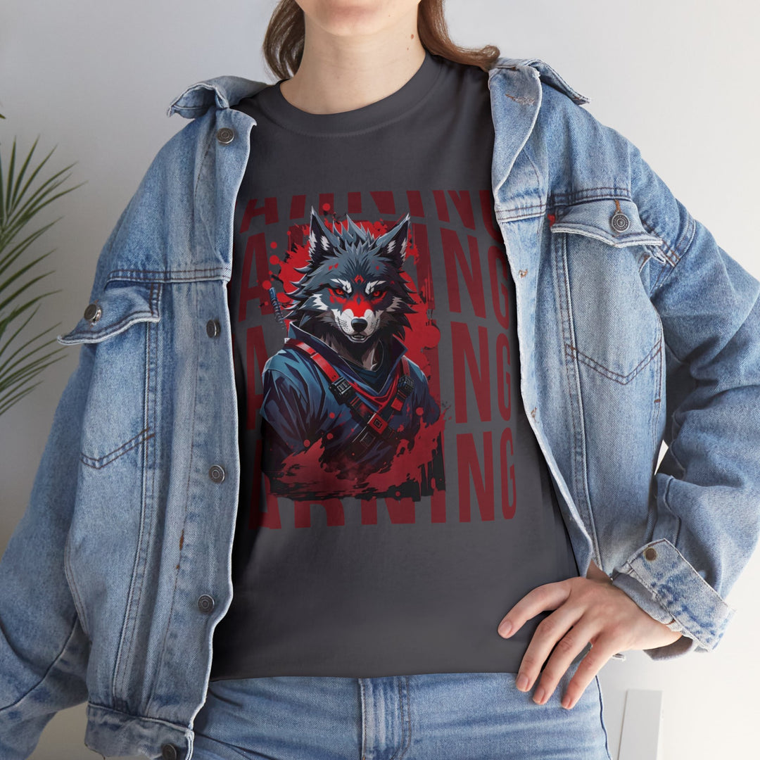 Warning! Warrior Wolf T-shirt - Majestic Wolf