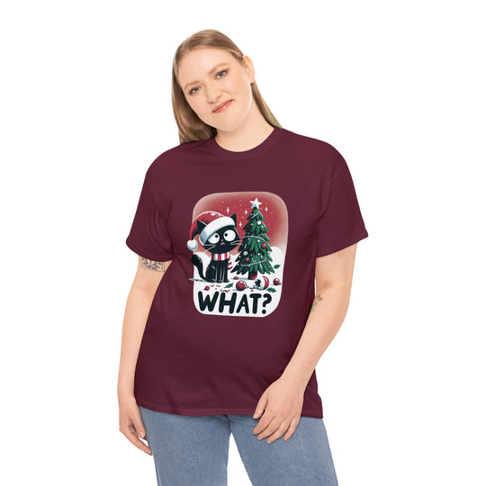 What? Cat Christmas Unisex T Shirt - Wave Fusions