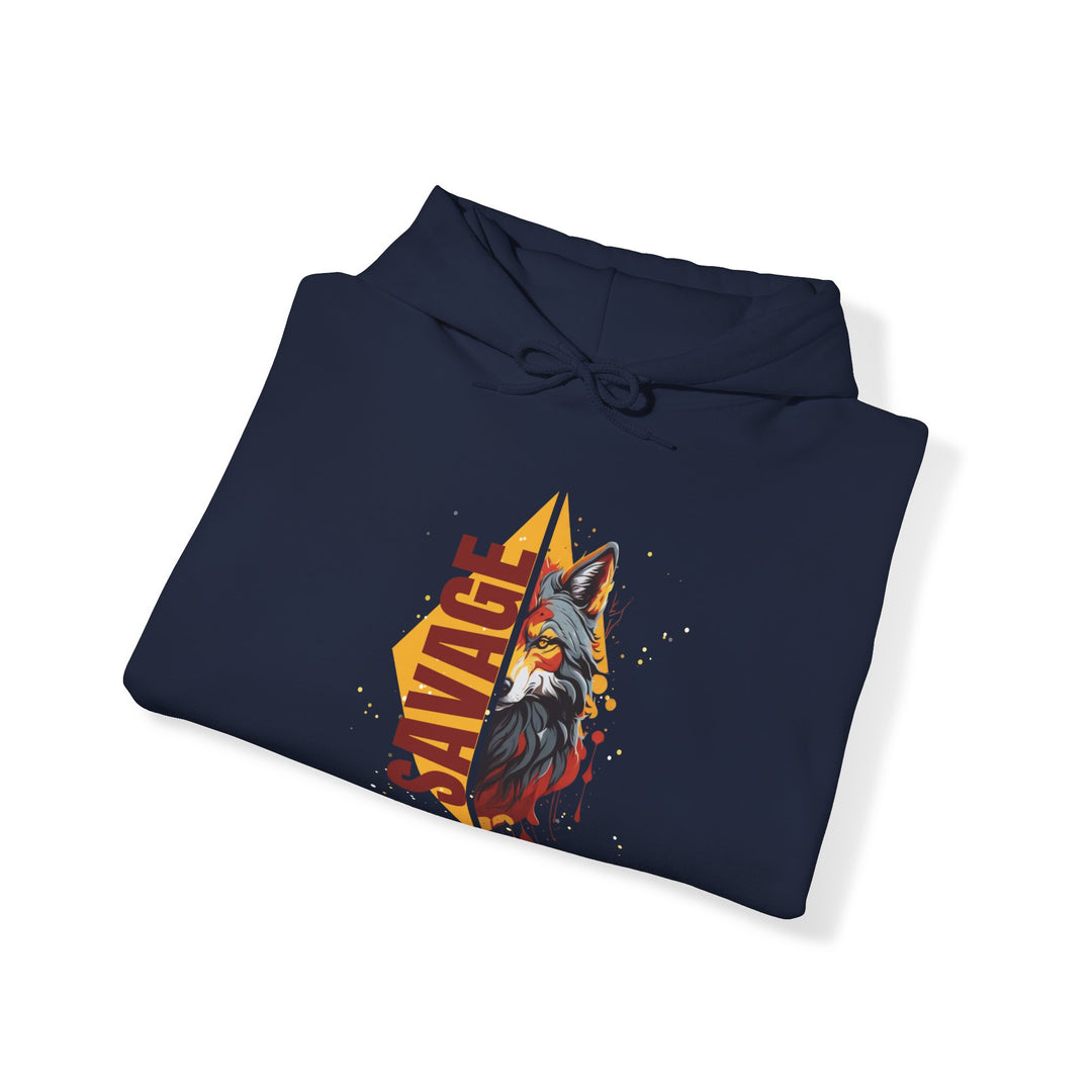 Savage Flame Wolf Hoodie - Heat of the Wild