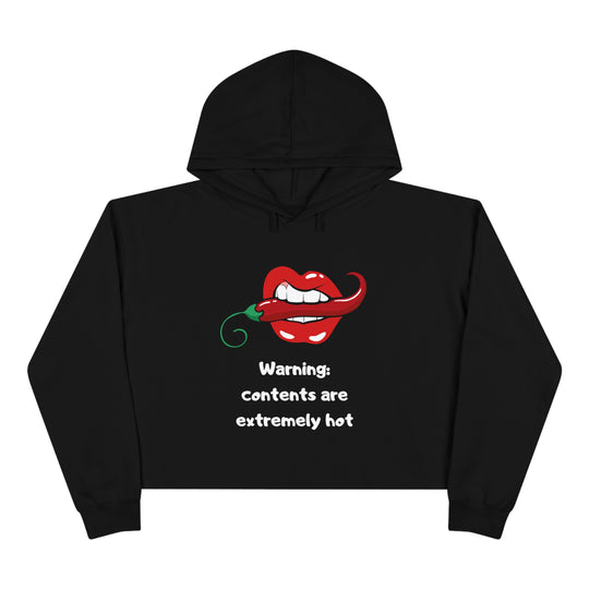 Warning Crop Hoodie - Wave Fusions