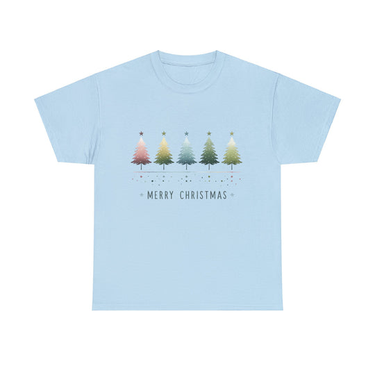 Pastel Forest Noel Christmas Trees Unisex T Shirt - Wave Fusions