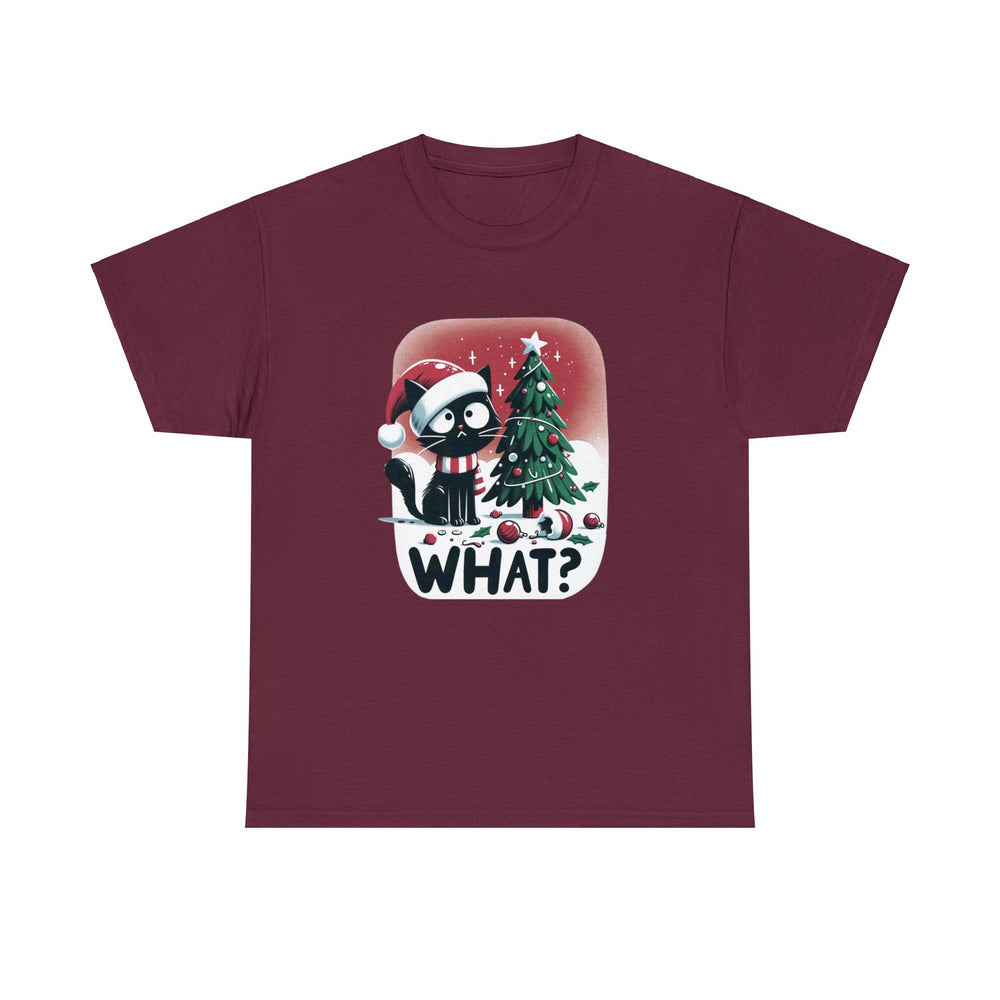 What? Cat Christmas Unisex T Shirt - Wave Fusions