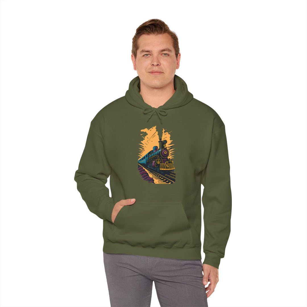 Vintage Train Railroad Journey Hoodie - Journey Through Time