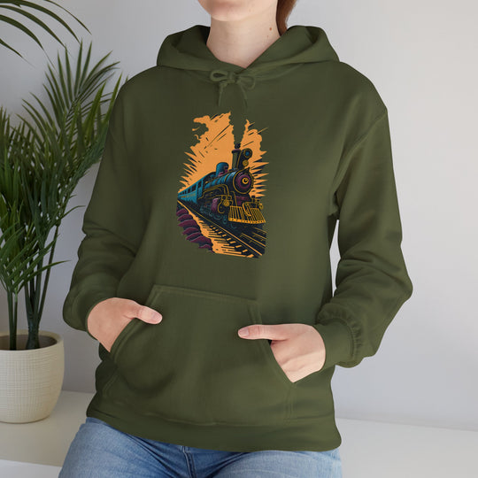 Vintage Train Railroad Journey Hoodie - Journey Through Time