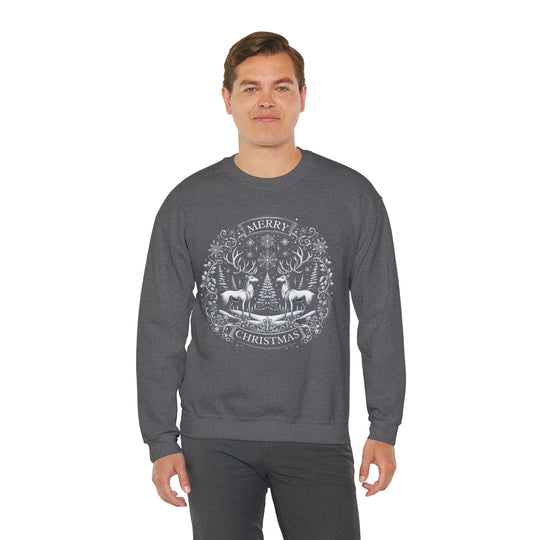 Woodland Reindeer Christmas Elegance Unisex Sweatshirt - Wave Fusions