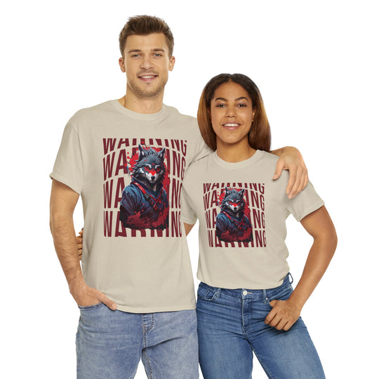 Warning! Warrior Wolf T-shirt - Majestic Wolf