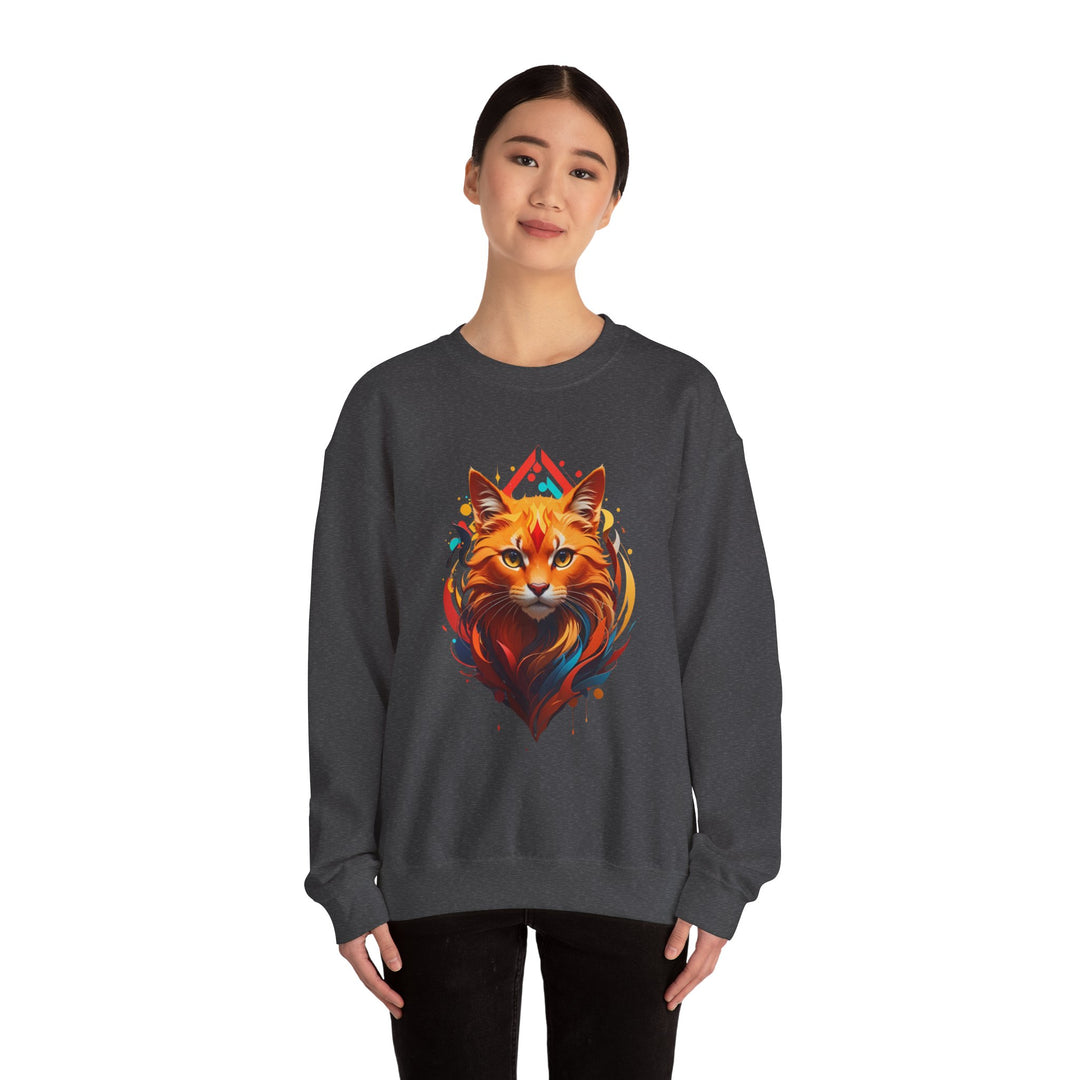 Flame Spirit Cat Sweatshirt - Wildfire Whiskers