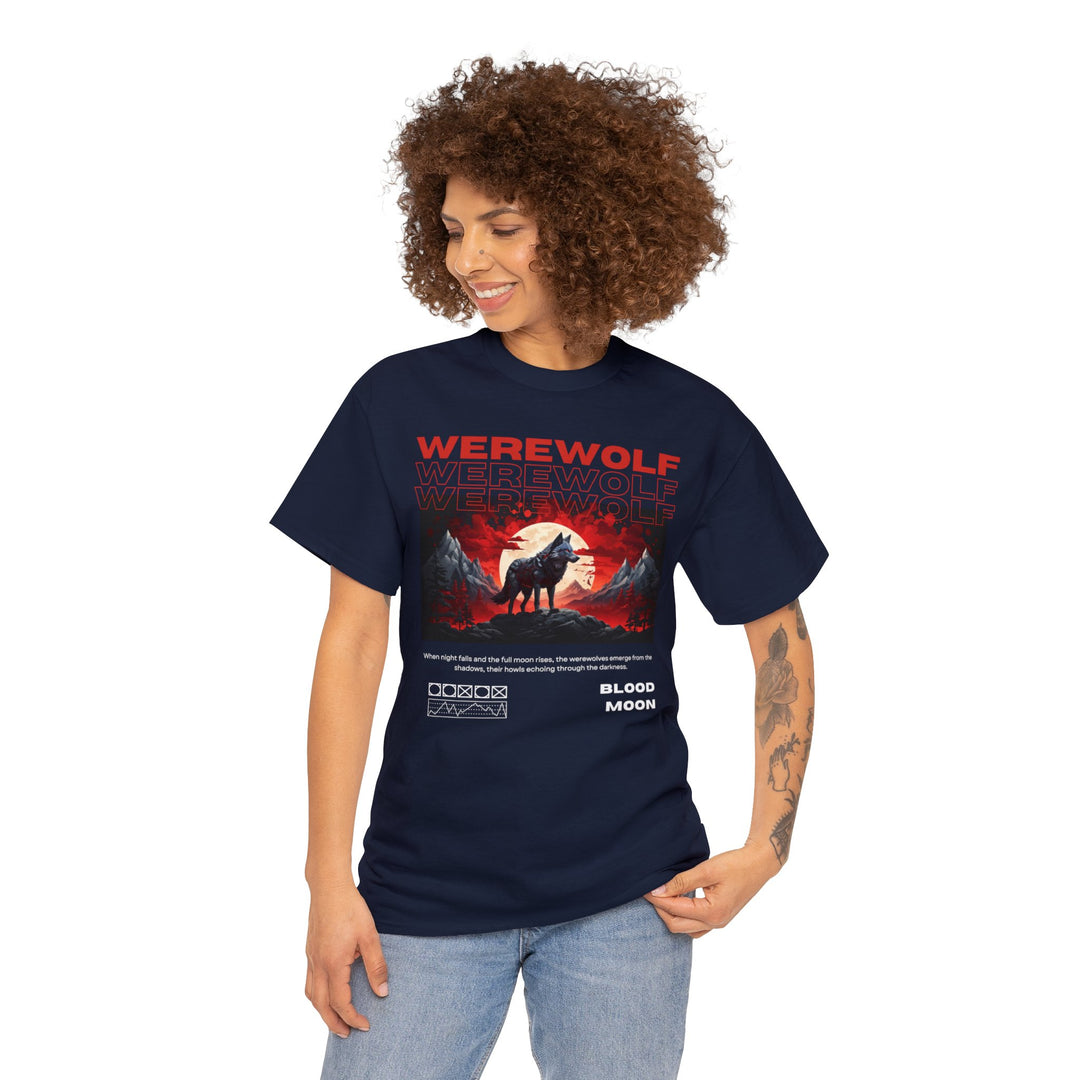 Blood Moon Werewolf T-Shirt - Moonlit Mountain Lore