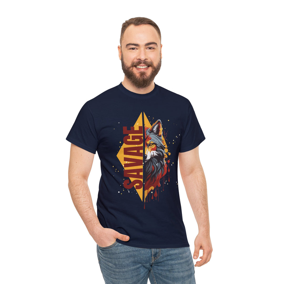 Savage Flame Wolf T-Shirt - Heat of the Wild