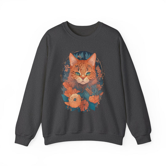 Garden Gaze Cat Petals and Paws Sweatshirt - Blooming Cat