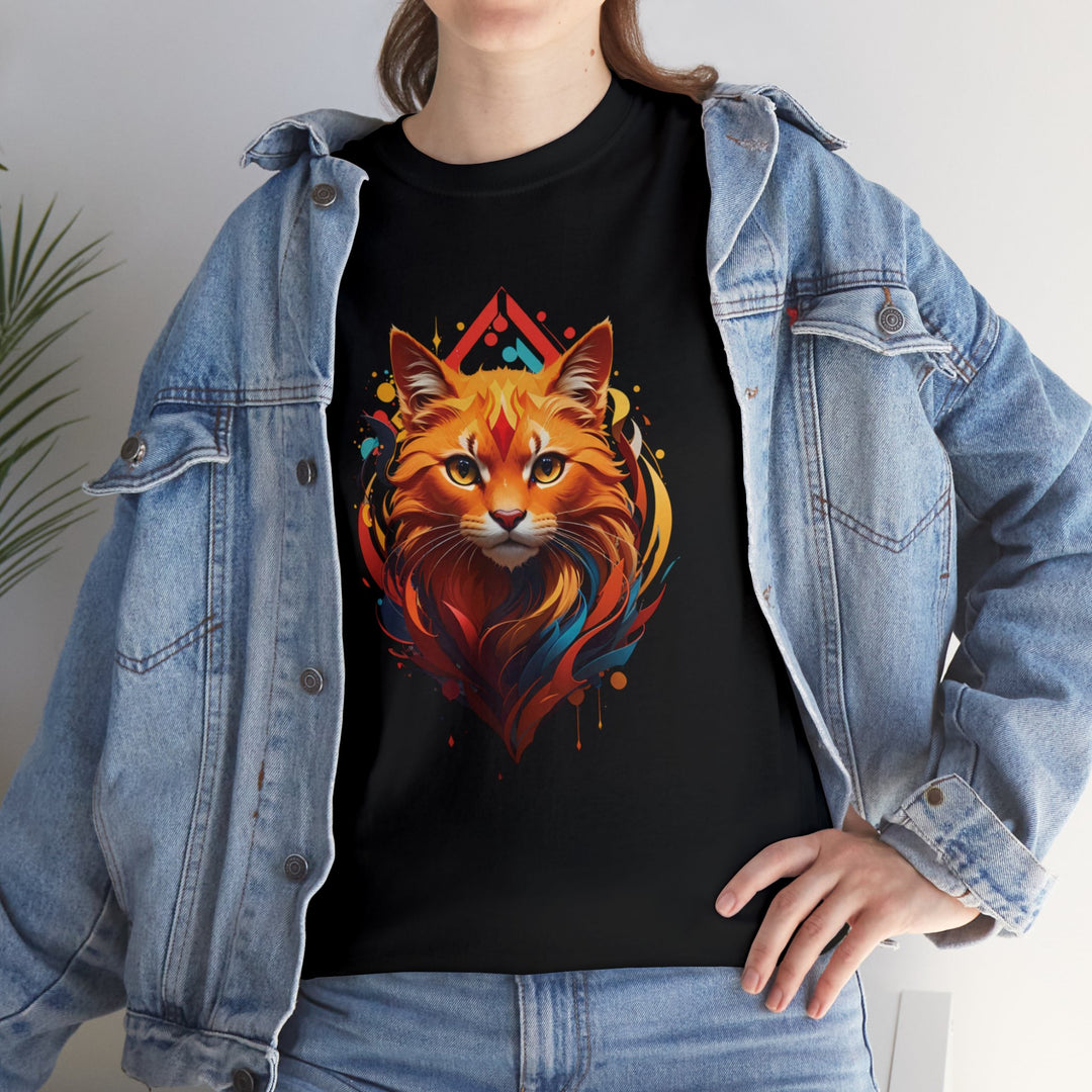 Flame Spirit Cat T-Shirt - Wildfire Whiskers