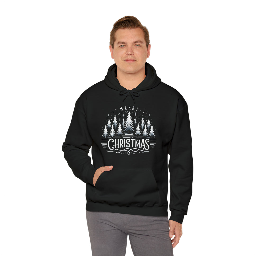 Midnight Magic Christmas Trees Unisex Hoodie - Wave Fusions