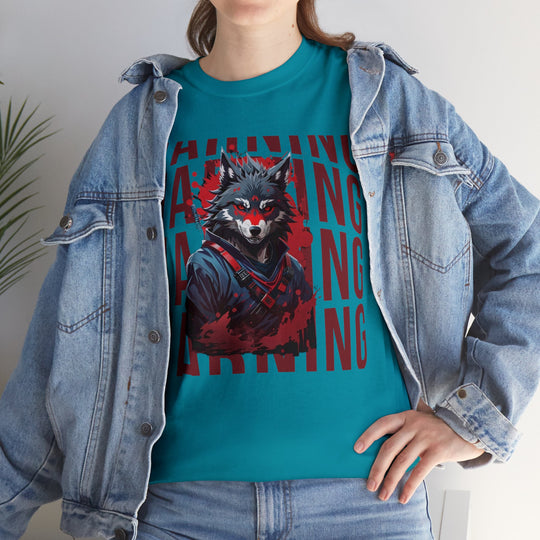 Warning! Warrior Wolf T-shirt - Majestic Wolf