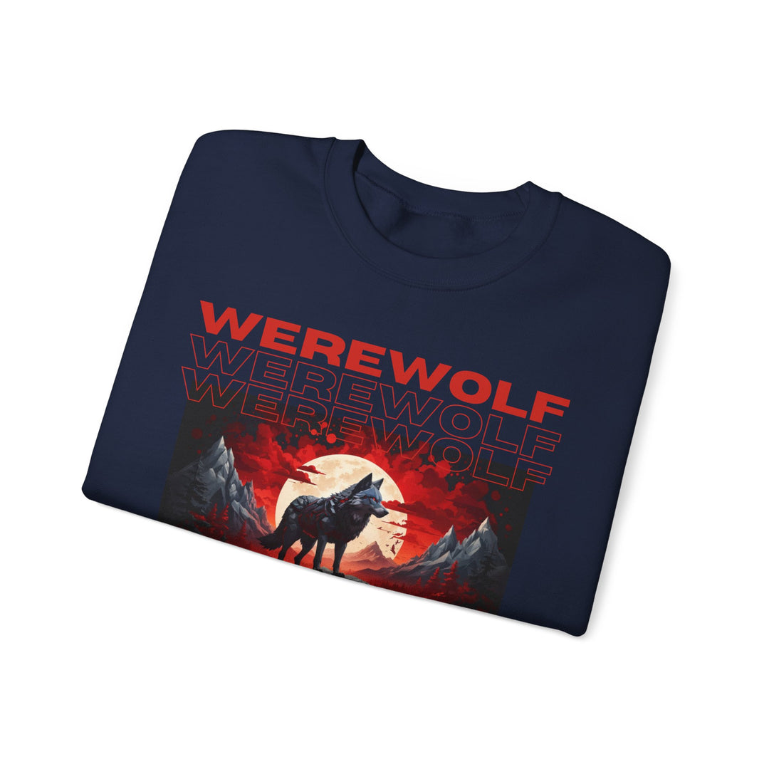 Blood Moon Werewolf Sweatshirt- Moonlit Mountain Lore