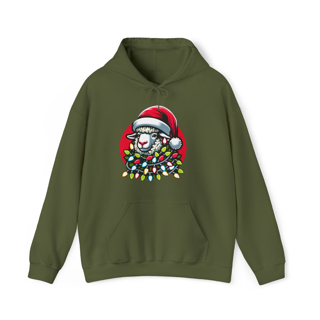 Sheep Christmas Lights Unisex Hoodie - Wave Fusions