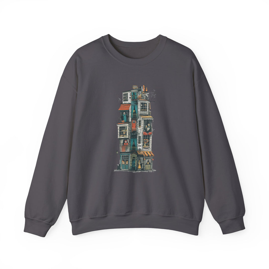 Whimsical Neighbors - Cozy Townhouse Sweatshirt