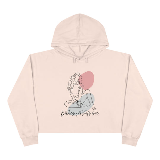 Line Art Crop Hoodie - Wave Fusions