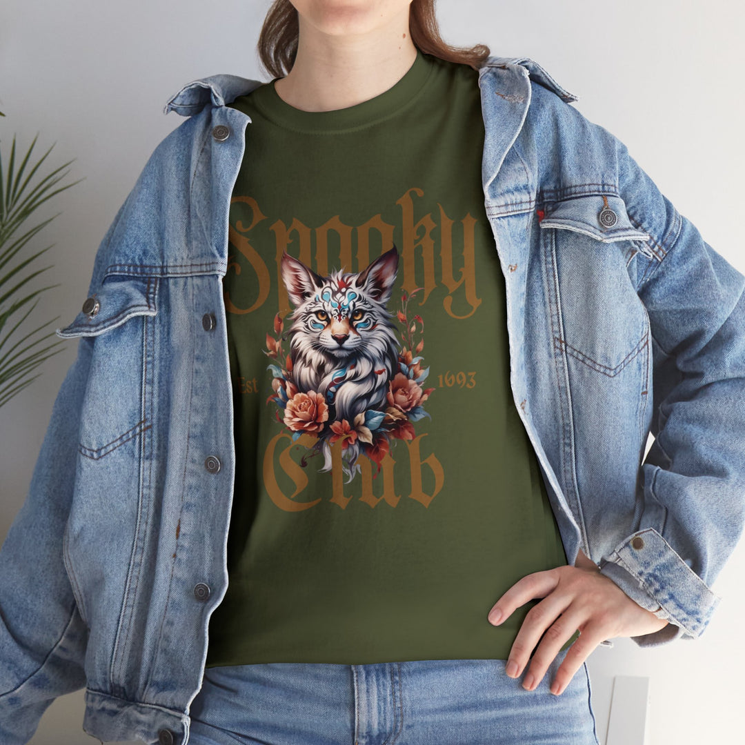 Spooky Club Floral Feline Cat T-Shirt - Spooky Club Charm