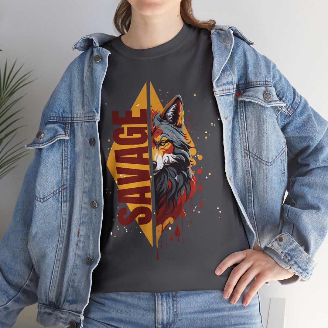 Savage Flame Wolf T-Shirt - Heat of the Wild