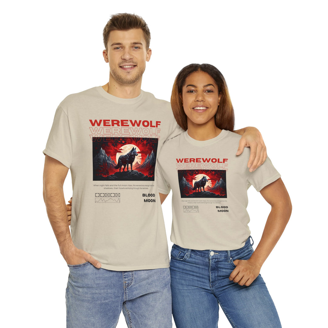 Blood Moon Werewolf T-Shirt - Moonlit Mountain Lore