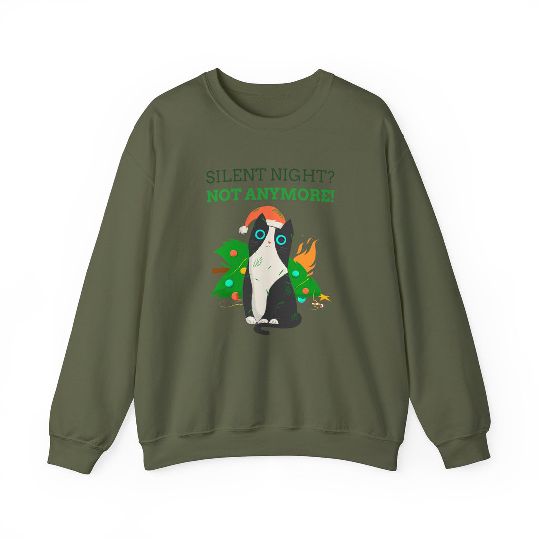 Silent Night Chaos Cat Christmas Sweatshirt